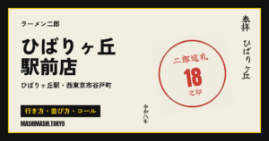 ひばりヶ丘駅前店の行き方・並び方・コール
