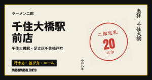 千住大橋駅前店の行き方・並び方・コール